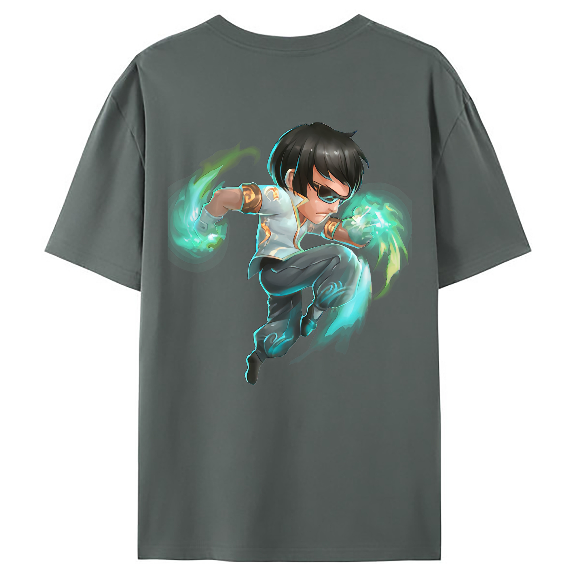 （画像用） リーグ・オブ・レジェンド League of Legends LOL 綿100％ メンズ半袖Tシャツ（バックプリント） 通気性